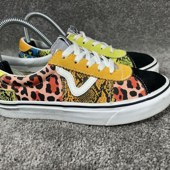 Vans Era Patch Work Women’s Size 7 Leopard Snake Print Skate Shoes Used - Picture 2 of 11